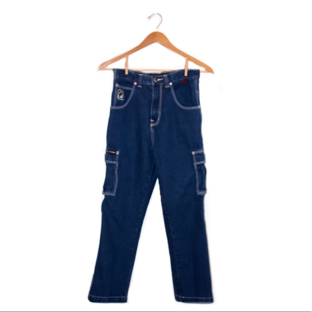 DARK BLUE CARGO JEANS